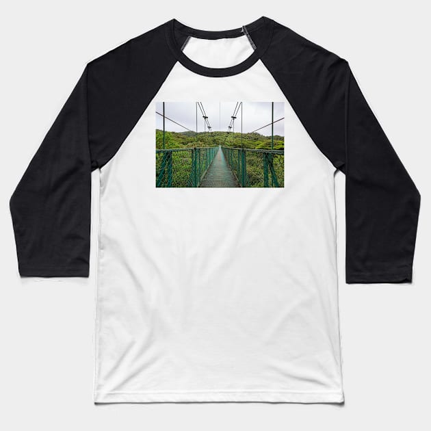 Suspension bridge in rainforest Baseball T-Shirt by Juhku